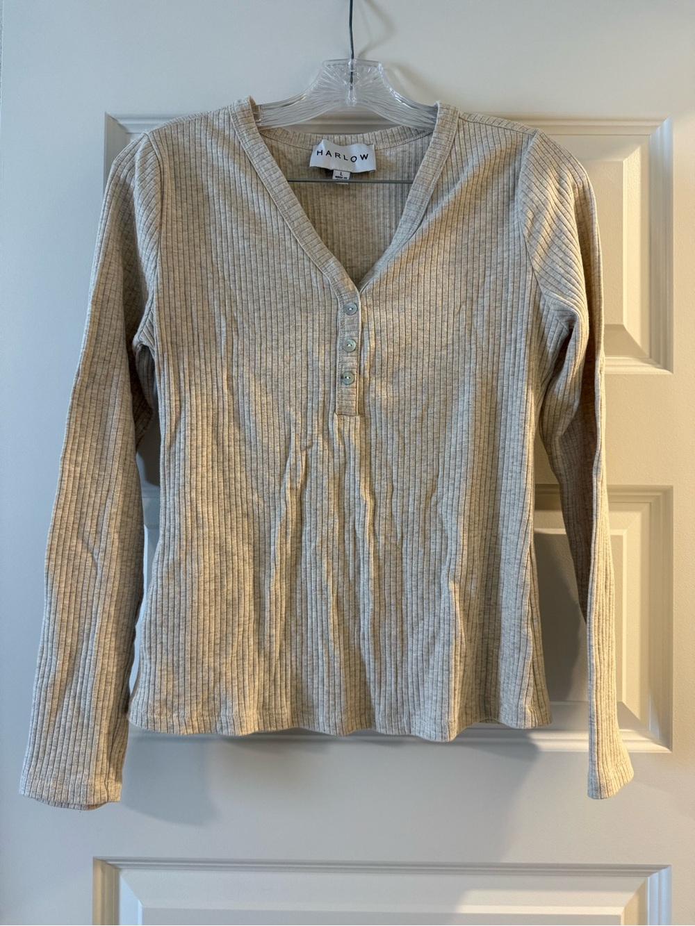 Cream Long sleeve Tee